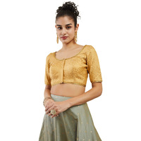 Soch Gold Art Silk Blouse With Zari Brocade Weaving