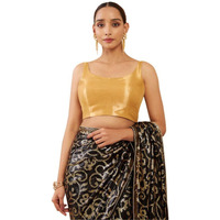 Soch Womens Gold Tissue Sleeveless Regular Fit Blouse, 36