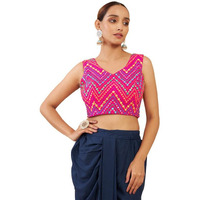 Soch Pink Georgette Blouse With Embroidery And Sequins