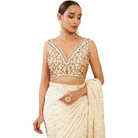 Soch Beige Art Silk Blouse With Embroidery
