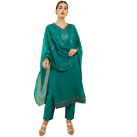 Soch Women Blue Solid Georgette Suit Set