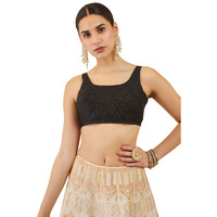 Soch Women's Art Silk Sleeveless Regular Fit Blouse_Black 32