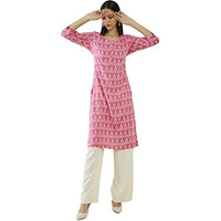 Soch Women Rayon Printed Kurta (Pink_Xs)