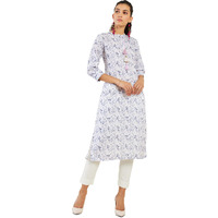 Soch Women Purple Linen Printed Kurta(8907715915556_Purple_L)