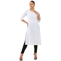 Soch Women White Viscose Embellished Kurta(8907715945379_White_Small)
