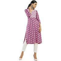 Soch Women Pink Rayon Printed Kurta(8907715948134_Pink_Xs)