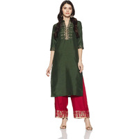 W For Woman Women's Synthetic Kurta (18Auw11269-210692_Green_2Xl (16))