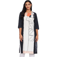 W For Woman Women's Straight Kurta (18Auw17606-51593_Ecru_12)