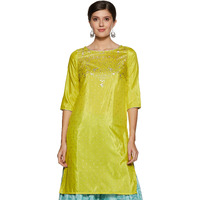 Aurelia Women's Straight Kurta (18Aua10091-100272_Green_Medium)