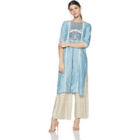 W For Woman Women's Synthetic Kurta (18Auw11030-110141_Blue_Xs (6))