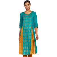 Aurelia Women's A-Line Kurta (18Aua10083-100264_Green_Small)