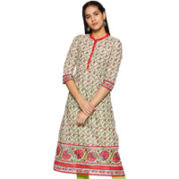 Aurelia Women's Cotton Kurta (18Aua10161-100066_Green_Medium)