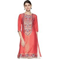 W For Woman Women's Kurta (18Auw11121-110384_Orange_8 S (8))