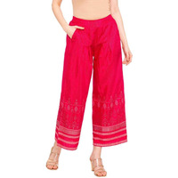 Aurelia Women's Silk Palazzos (19Fea60033-500455_Pink_S)