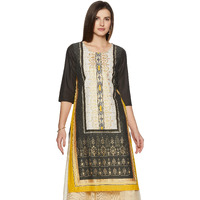 Aurelia Women's Cotton Straight Fit Kurta (19Fea10448-500184_Grey_Small)