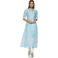 W For Woman Women's Straight Kurta (19Few11696-110869_Blue_6)