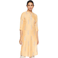 W For Woman Women's Synthetic Kurta (19Few11876-111318_Orange_M (10))