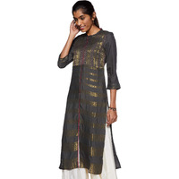 Aurelia Women Rayon Regular Fit Kurta (19Aua10814-700472_Grey_X-Small)