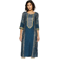 Aurelia Women's Rayon Kurta (19Aua10797-500647_Blue_X-Small)