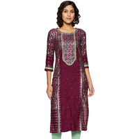 Aurelia Women's Rayon Kurta (19Aua10797-500649_Pink_X-Small)