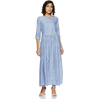 Aurelia Women's Rayon Solid Straight Fit Kurta (19Aua10807-500645_Blue_Small)