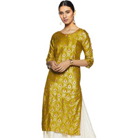 Aurelia Women's Rayon Solid Straight Kurta (19Aua10954-500813_Green_X-Small)