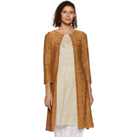 W For Woman Women's Georgette Kurta (19Now12934-212178_Mustard_10 (Medium))