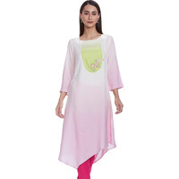 W For Woman Women's Viscose Regular Kurta (21Few13557-114370_Bubblegum Pink_16)