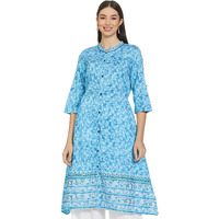 Aurelia Women's Rayon Regular Kurta (21Fea11775-502290_Blue_S)