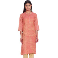 Aurelia Women's Rayon Regular Fit Kurta (21Fea11681-701703_Peach_Xs)