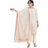 Ecru Chanderi Jacquard Drape