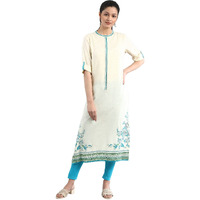 Aurelia Women's Viscose Regular Kurta (21Fea12278-502824_White_L)