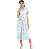 Aurelia Women's Viscose Loose Kurta (21Fea12294-502837_Blue_Xs)