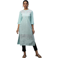 Aurelia Women's Cotton Regular Kurta (21Cra12089R_Blue