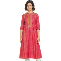 Aurelia Women's Viscose Solid Dress (21Sfa12323-50422_Pink_L)