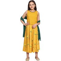 Yellow Top-Skirt-Dupatta Girls Set