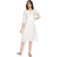 W For Woman Pista Green Printed Kurta With Embroidery_21Auw14798-116328_Xs