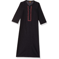 Aurelia Women's Cotton Blend Regular Kurta (21Aua11560-600102_Black_Xs)