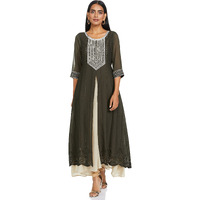 Aurelia Women's Cotton Loose Kurta (20Aud10350-602048_Grey_S)