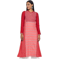 Aurelia Women's Cotton Blend Regular Kurta (20Noa11832-701373_Red_S)