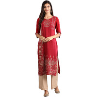 Aurelia Women's Rayon Regular Kurta (21Fea11364-501561_Maroon_Xs)