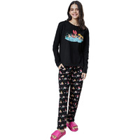 The Souled Store Women Official Powerpuff Girls: Slumber Party Edition Black Printed Co-Ord Sets
