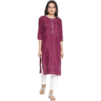 Aurelia Red Geometric Printed Printed Regular Kurta For Women