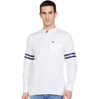 The Indian Garage Co Men's Cotton Slim Henley Shirt (1220-Sk19L29-05_White Small)