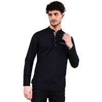 The Indian Garage Co Men's Cotton Slim Kurta (0121-Sk24L29-04_Black