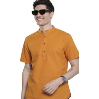 The Indian Garage Co Men's Slim Fit Kurta (0323-Shkuln-01-01_Orange Xl)