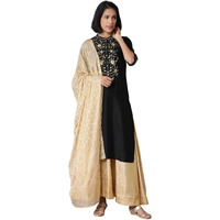 Aurelia Women's Viscose Kurta, Skirt & Dupatta (21Auas12430-603209_Black_L)
