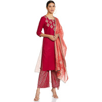 Aurelia Women Rayon Kurta, Palazzo & Dupatta (21Onas12337-603282-Pink-M)