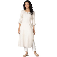 Aurelia Women's Viscose Solid Regular Kurta (22Fea12231-702555_Beige_S)