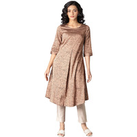 W For Woman Brown A-Line Printed Kurta_22Few17280-116749_L